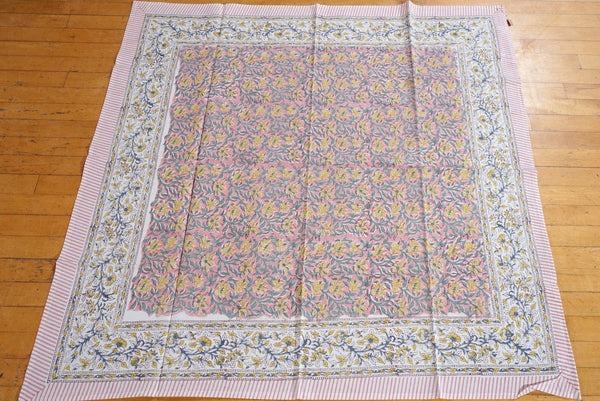 Block Printed Cotton Table Cover - 110 x 110 cms